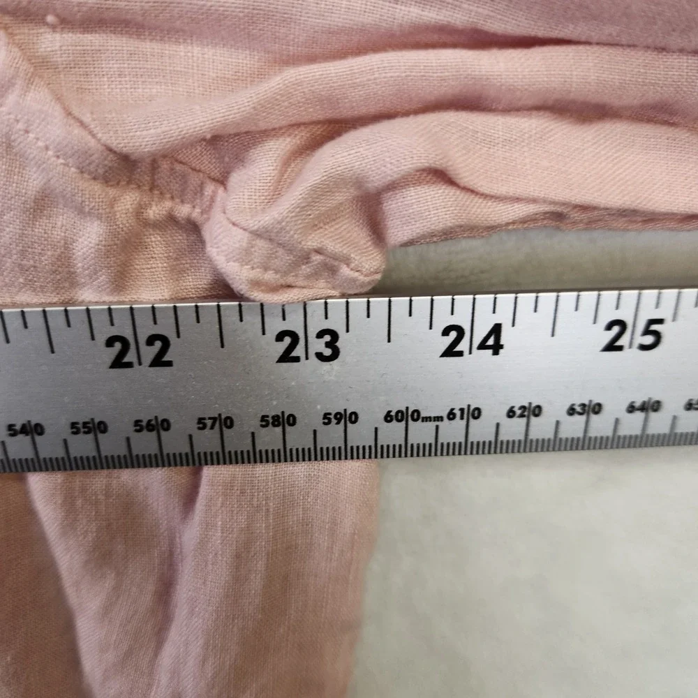 Banana Republic Garment Dye Linen Button Up Shirt Men XL Pink Long Sleeve Casual